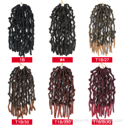 Synthetic Butterfly Locs Braiding Hair Pre Looped Distressed Water Wave Faux Loc Crochet Wavy Dread Butterfly Locs